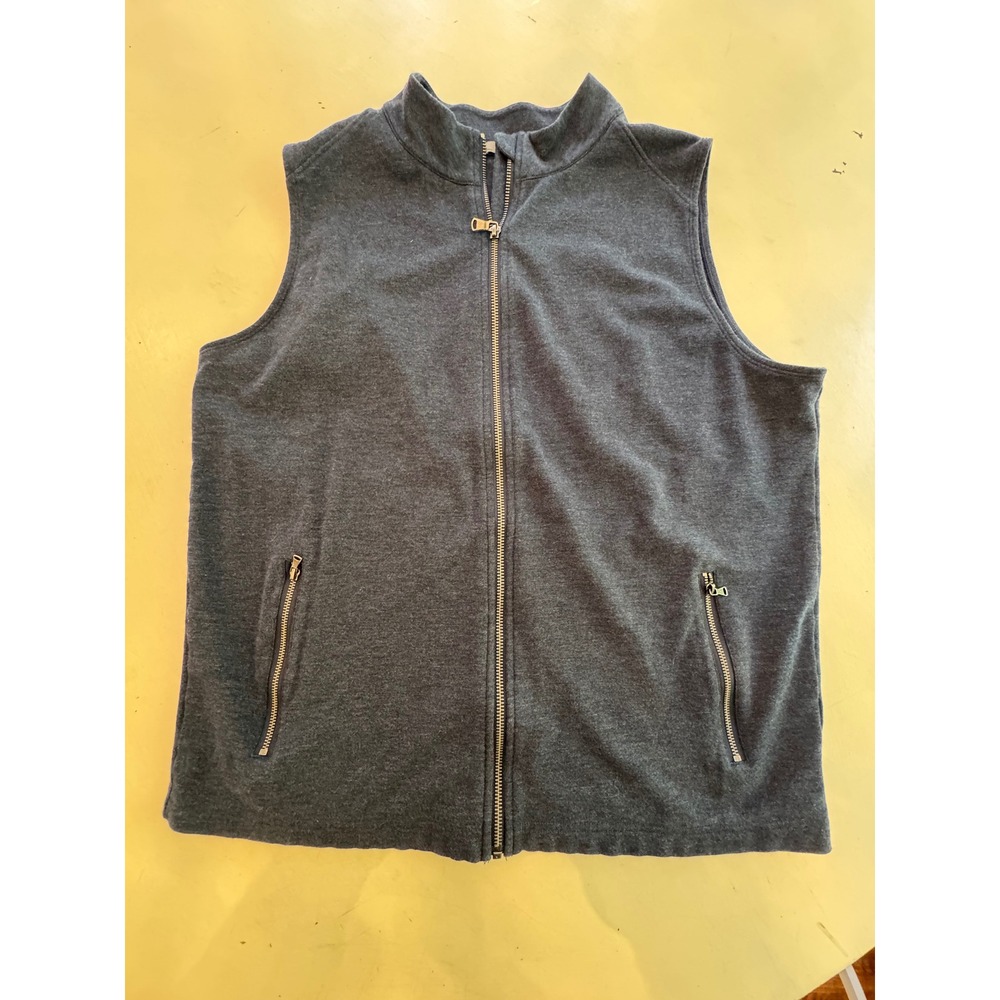 Tasc Performance Mens Full Zip Vest Charcoal Gray Mock Neck Pockets Size M